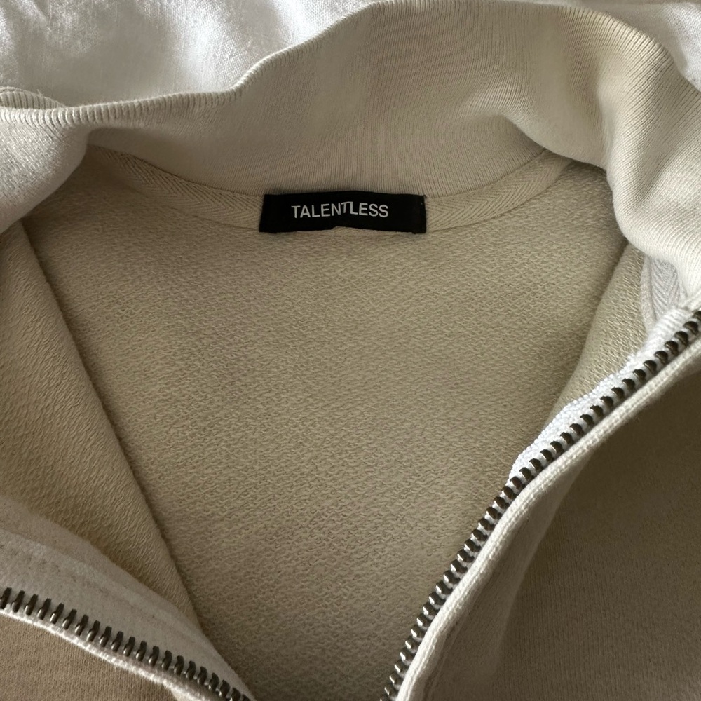 Talentless Off-White Zip-Up Hoodie